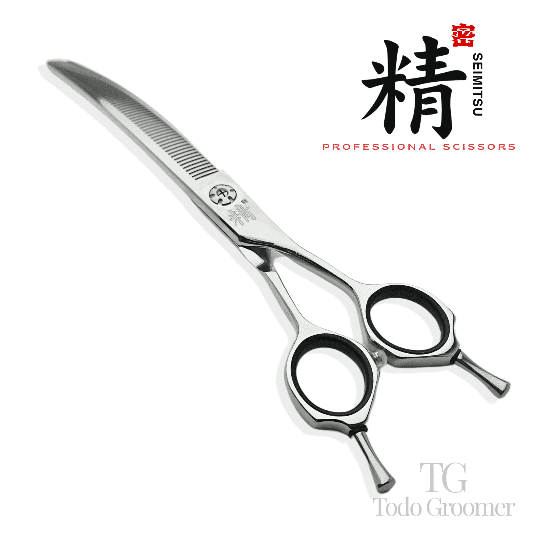 Tijera Profesional SEIMITSU - Acero Japonés 440c - Esculpidora Curva 60 Dientes 7"