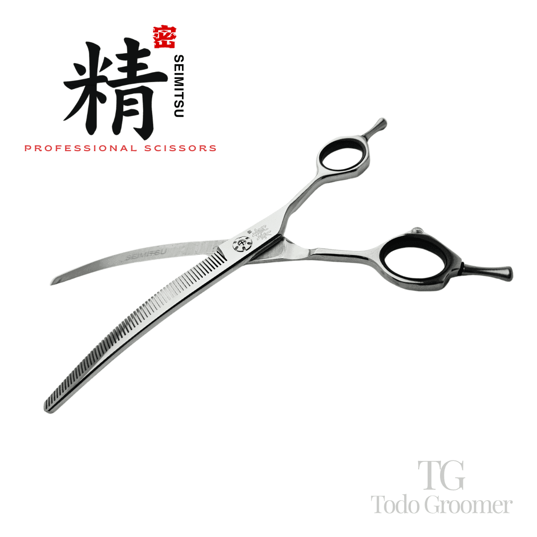 Tijera Profesional SEIMITSU - Acero Japonés 440c - Esculpidora Curva 60 Dientes 7" - Imagen 5
