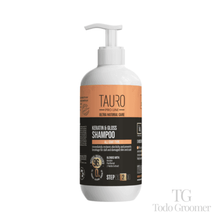 TAURO PRO LINE ULTRA NATURAL CARE Keratin & Gloss champú para perros y gatos cuidado del pelaje
