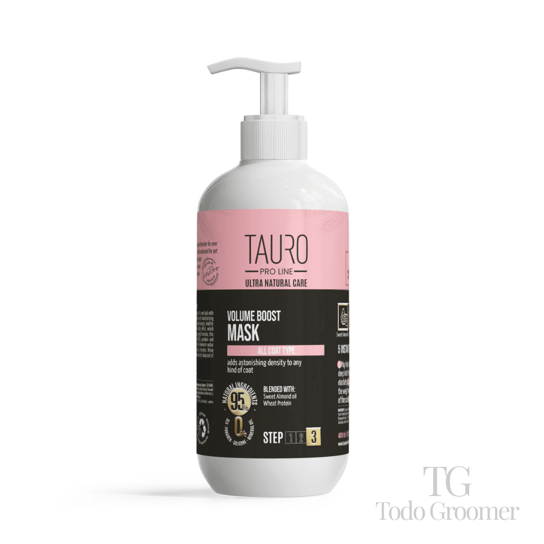 TAURO PRO LINE ULTRA NATURAL CARE Mascarilla Volume Boost para perros y gatos, para el volumen del pelaje